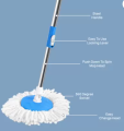 Magic Spin Mop Bucket with Stainless Steel Rod For Home Cleaning - Spin Mop Bucket - Spining Magic Spin Mop Thickened bucket 2 Heads Rotating 360° Easy Floor Mop Bucket System, Detachable Spinning Basket and Easy Wring - spin mop pocha. 