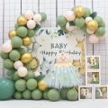 95 pcs 9 inch Sage Green Latex Balloons without shinny for Birthday Party Graduation Baby Shower Wedding Decoration. 