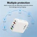 Fast Charging Protocol 65W PD Multi-port Fast Charger - PD And 3 USB Ports Adapter For All Phones Fast Charging. 