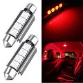 4X Red 4-SMD 5050 LED Map/Dome Interior Light Bulb 42MM Festoon 2.2W DV 12V. 