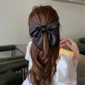 Elegant Bow Ribbon Hair Band Women Hair Tie Girls Solid Satin Bowknot Scrunchies Ponytail Large Rubber Bands Hair Accessories. 