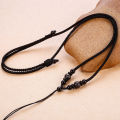 Jade pendant lanyard men's pendant red rope hand-woven black rope necklace hanging neck jade pendant jade pendant jade. 