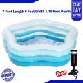 Intex Swimming Pool | Summer Colors Star SWIMMIMG POOL Inflatable Pool with FREE HAND PUMP (73 x 71 x 21 inches) - 56495. 