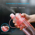 Drinking Water Bottle Portable Mist Spray Cool Down Sports Travel Plastic Climb. 