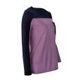 Women  Casual Long Sleeve Patchwork Color Block Sequins O Neck Tops Blouse CC184. 