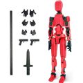 Unassembled action doll N13 T13 action doll 3D printing robot Lucky 13 multi joint movable action doll gift for him (O). 