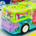 Transparent Gear Structure Bus Toy With Lights And Sweet Music - Battery Operated Gear Light Bus Toy For Kids. 