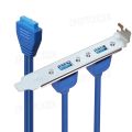 【All Of Me】2 Ports USB 3.0 Back Panel To Motherboard Header Connector Cable With PCI Slot Plate Bracket 50cm. 