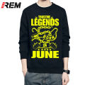 REM Hoodies & sweatshirts men long sleeve Legends born in June Hoodies men Online shirt birthday present. 