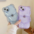 Cute 3D Clear Bear Phone Cases For iPhone 13 12 11 14 15 16 Pro Max XS Max XR X XS 14 16 Plus Case Candy Color Cartoon Transparent Camera Protection Cover. 