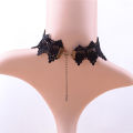 Vintage Black Rhinestone Chain Lace Choker Necklace Punk Rock Gothic Party Jewelry. 