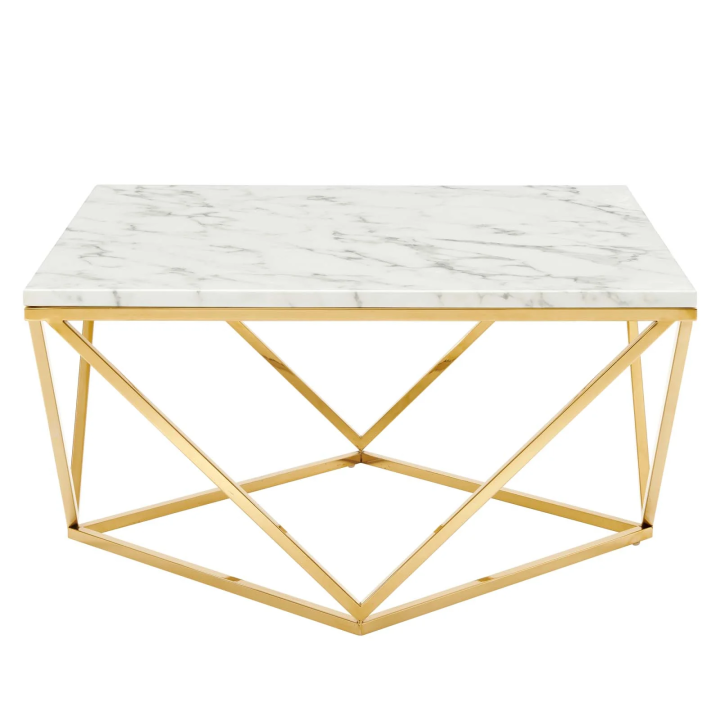 Center Table Nest Style New Design Modern Furniture Golden Frame with Marble Texture Sheet 3-3 Size