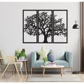 The wooden Wall Art Tree 3 Pieces Wall Art(Black) Suitable for Living Room,Foyer,Bedroom,Hallway ,Wood new tree wooden wall art laser cut pattern amazing beautiful wall art. 