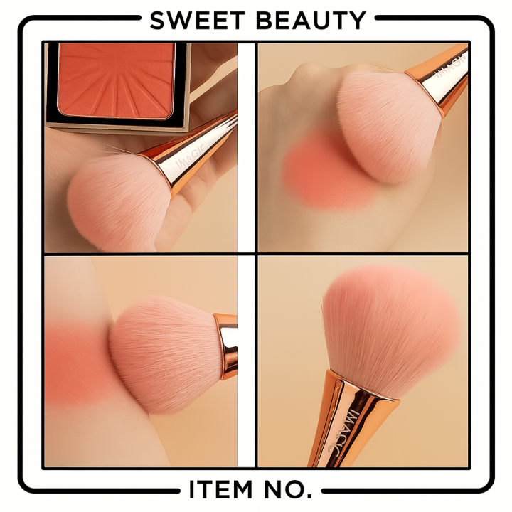 sweet beauty 1 pc Rose Gold Powder Blush Brush Professional Make Up Foundtion Brush Large Cosmetic Face Cont Cosmetic Face Cont brocha colorete Make Up Tool