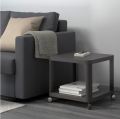 IKEA TINGBY Side table with bottom shelf and wheels, 50x50 cm (Grey/Red). 
