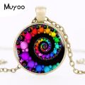 Fibonacci Spiral Pendant Fractal Necklaces Pendants Flourish Swirls Glass Dome Necklace Sacred Geometry Art Jewelry Hz1. 