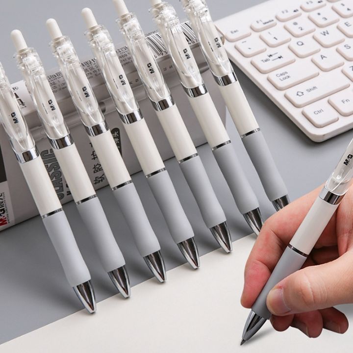 M&G Simple Retractable Gel Pen 0.5mm Black Ink Signature Pen Office Supplies