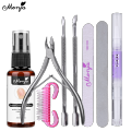 Monja 8Pcs Nail Cuticle Remover Kit Nail File Buffer Cuticle Softener Pusher Scissors Nutriotion Oil Nail Repair Manicure Tools. 