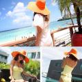 Hawaiian Style Summer Hat Solid Color Straw Sun Cap UPF 50 Straw Hat For Women Roll Up Floppy Hat For Summer Women's Wide Brim Sun Hat. 
