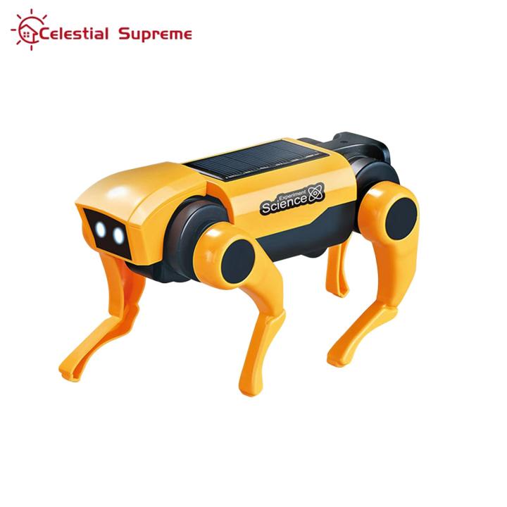 Mechanical Animal Toy Interactive Solar Robot Dog Toy Educational Stem Cat Toy for Kids Electric Walking Mechanical Animal Assembly Toy Gift for Boys Girls Solar-powered Robot Dog