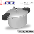 CHEF Best Pressure Cooker 1205 Aluminum Sleek Handles - 5 Liter. 