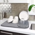 Techmanistan Foldable Microfiber Dish Drying Mat 38 x 50 cm, Space-Saving Lightweight Design Dish Drainer Mat. 