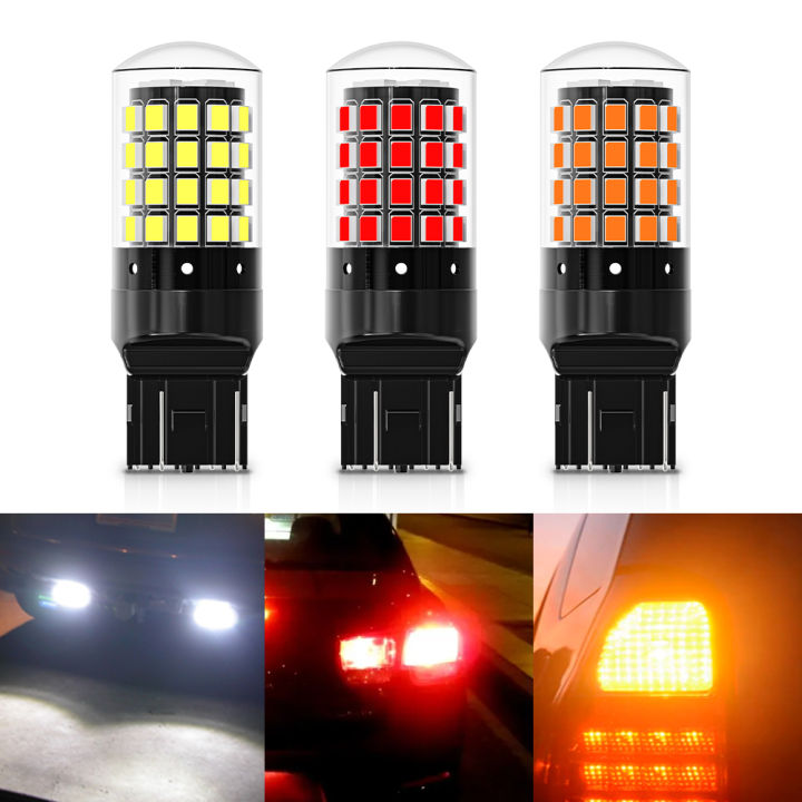 🔆KALADA 1PC T20 Double Contact LED Signal Light Reverse Tail Light Brake Light 7443 W21/5W 7440 W21W LED Bulb 1156 1157 Car Reversing Light Stop Light Backup Light Amber White 12V 24V Turn Signal Light