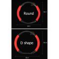 carbon fiber leather steering wheel cover Carbon fiber leather steering wheel cover Honda CITY JAZZ CIVIC HRV CRV BRV Accord（model：Round black）. 