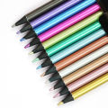 DEDEDEPRAISE 12 Colours Colored Pencils Metallic Lapis De Cor Black Wood Drawing Color Lead Pencils For Art Painting Graffiti. 