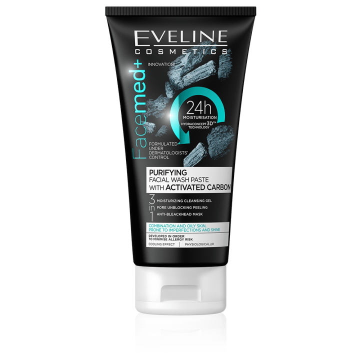 Eveline Purifying Facial Wash paste With Activated Carbon -150ml