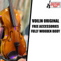 Premium Solid Wood Violin Full Size 4/4 Acoustic Fiddle Set Orchestral Stringed Musical Instrument Kit, , Hard Case, Bow,, 4 Student Beginner to Advanced Adult. 