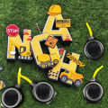 Race Car Cups with Straws Plastic Traffic Cone Cups Tire Cups with Straws for Yellow Trophy Cups Construction Party Supplies fo. 