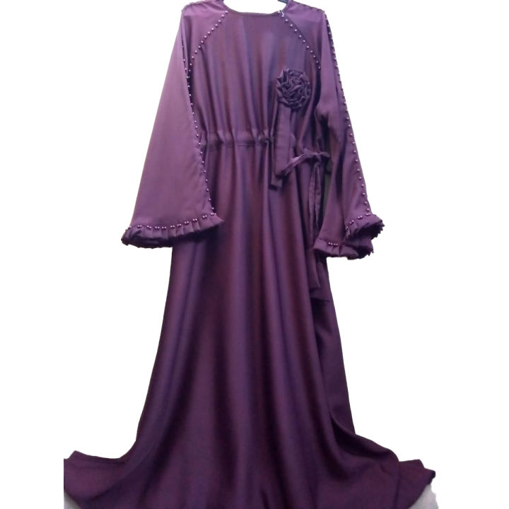 Designer Black Abaya with Adjustable Belt