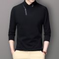 Autumn and Winter Stand Collar Men's Long SleeveTT-shirt Fashion Double-Sided Velvet Half Turtleneck Zipper Sweater Thermal Bottoming Shirt. 