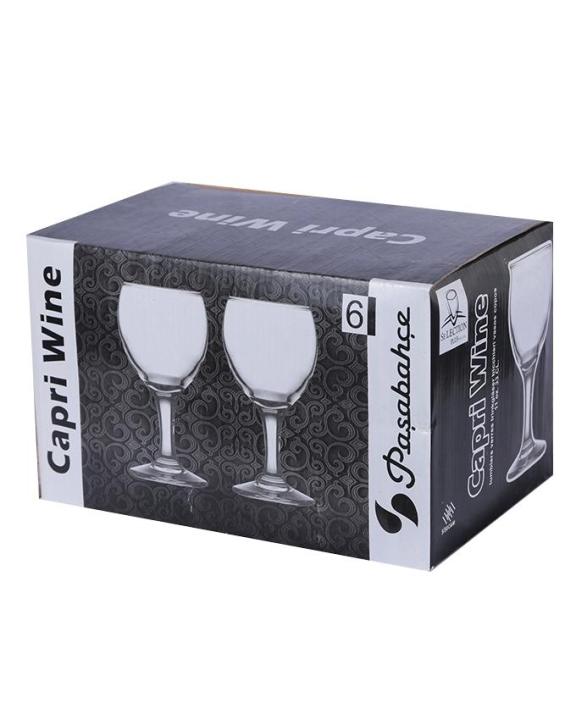 44991 - Capri- Arc Service Line Stemware Wine Glasses - 12 Pcs - Transparent