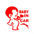Cartoon Pee Baby In Car Letter Decal Reflective Vehicle Truck Window Sticker. 