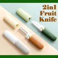 Multifunctional 2 in 1 Stainless Steel Fruit Knife Peeler, Fruit and Vegetable Peeler Dual-Use Knife, Outdoor Kitchen Tools Portable Peeling Fruit Peeler. 