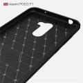 Xiaomi Pocophone F1 Carbon Fiber Brush Mark Antishock Drop Resistance Silicon Tpu Case Back Cover. 