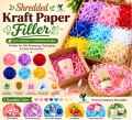 Shredded Kraft Paper Filler – Eco-Friendly Gift Basket Filler | Natural Crinkle Paper for Gift Wrapping, Packaging & Party Decoration. 