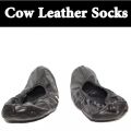 Hajj Umrah Leather Half Socks (Mozay) - Unisex - Black. 