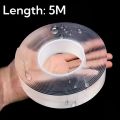 Reusable & Washable Nano Double-Sided Tape - Transparent, Versatile Adhesive Washi Tape for Home, Kitchen, Bathroom, Office & Car Use. 