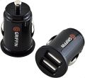 Mini Car  Dual 2 Port USB Charger Adapter  Black and white 12V Power 2.1/3.1A USB car charger for mobile phone. 