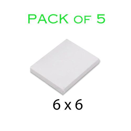 Pack of 5 6X6 Cavas - 6 X 6 Inches Primed Canvas Boards For Painting - Canvas - 6x6 Canvas - Canvas 6x6 -6X6 primed canvas pack of 5 - canvas board 6X6 primed canvas pack of 5- 6X6 primed canvas pack of 5 for painting
