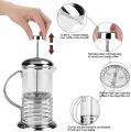 Generic Portable Stainless Steel Glass French Press Coffee Cup Pot Plunger Tea Maker - 600ml. 