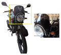 Yamaha YBR 125G Unbreakable Windshield Glass Visor Black Color Smoke Color Unbreakable Windshield. 