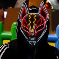 Anime Cosplay Décor Japanese Fox Mask LED Neon Light Mask Halloween Costume Mask Luminous LED Mask DJ Dance Glow Photo Props. 