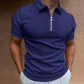 Men Polo Zipper Turn down collar Stylish and trendy. 