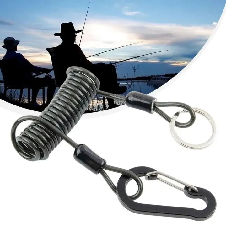 Safety Rope Elastic Coil Fishing Missed Rope Lockable Stretch Climbing ...