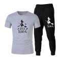 Basic printed trousers shirt set for men. 