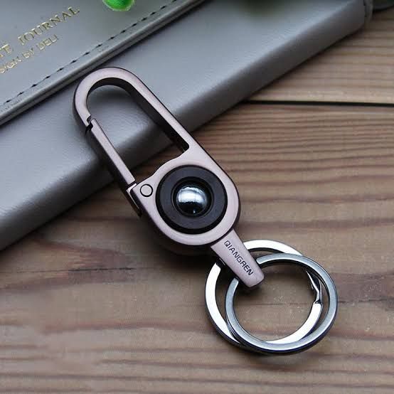 Double the Style, Double the Function: Dual Ring Metal Keychain Hook in Silver and Lavender